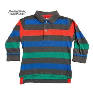 Kitestrings 2T Long Sleeved Striped Polo Shirt